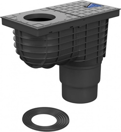 Sumidero universal para aguas pluviales de tejado DN 125/110, negro