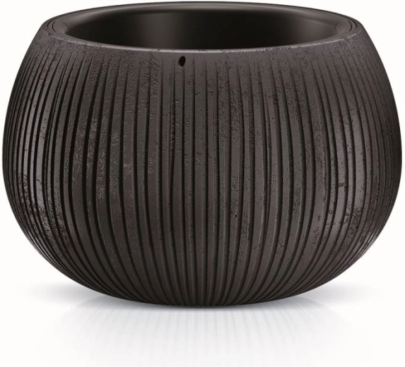 Maceta Beton Bowl con inserto 18 cm – negro