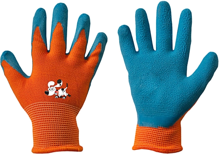 Guantes de trabajo ORANGE de látex espumado, talla 3