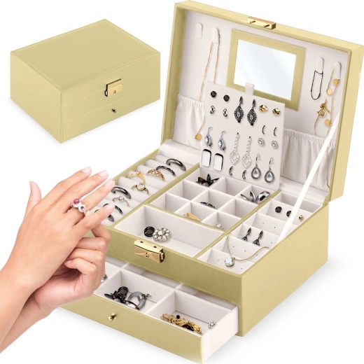 Joyero Massido con cerradura – dorado