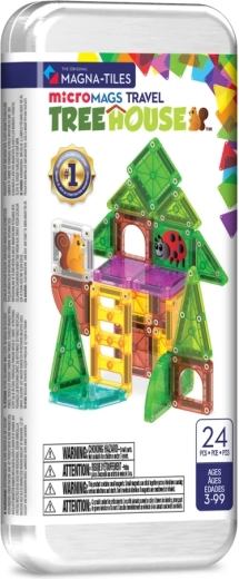 Magna-tiles microMAGS set de construcción magnético de viaje casa del árbol 24 piezas