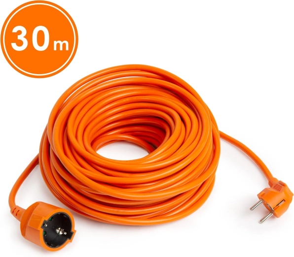 Cable alargador Schuko naranja de 30 m