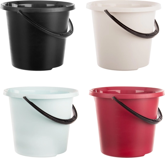 Cubo de plástico con vertedor de 10 l, mezcla de colores - 1 unidad