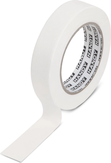 Cinta de enmascarar con adhesivo a base de disolvente, 50 m × 19 mm, blanca