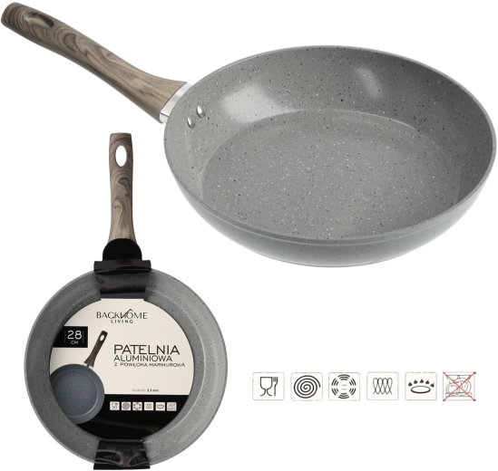 Sartén de aluminio con superficie marmoleada de 28 cm