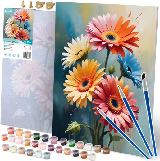 Pintura por números 40 × 50 cm – flores Massido