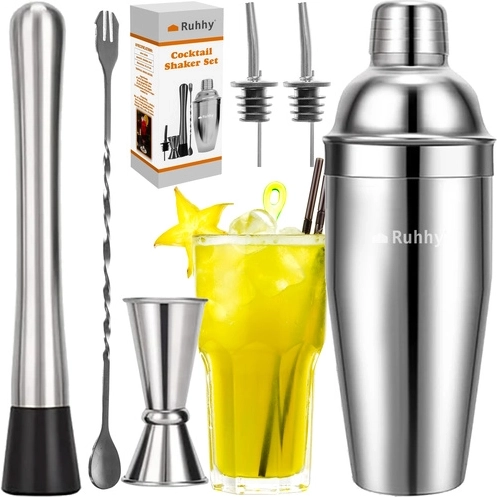 Set de coctelería Ruhhy 6 en 1 de acero inoxidable
