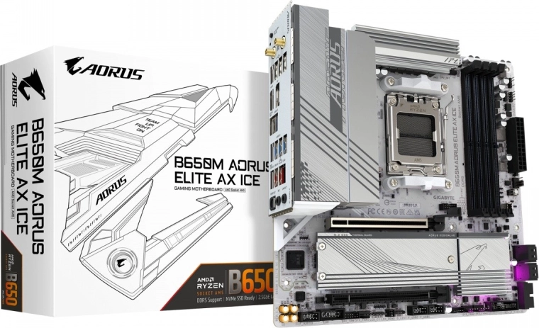 Gigabyte Aorus b650m a elite ax ice placa base mATX AM5