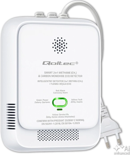 Detector de fugas de gas y monóxido de carbono con alarma de 85 dB y LED
