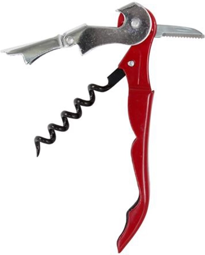 Sacacorchos de camarero de metal 11 cm, rojo