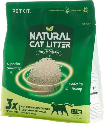 Petkit Natural cat litter - arena aglomerante natural para gatos (4× 2,4 kg)