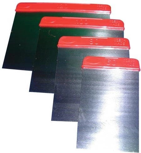 Juego de espátulas de acero 60, 80, 100 y 120 mm