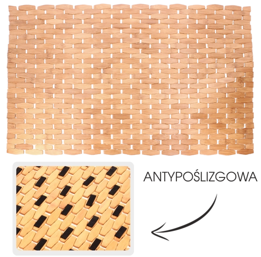 Alfombrilla de baño de bambú Grenada 50 × 70 cm