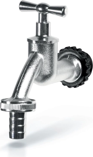 Grifo metálico TAP para barril de agua de lluvia plateado
