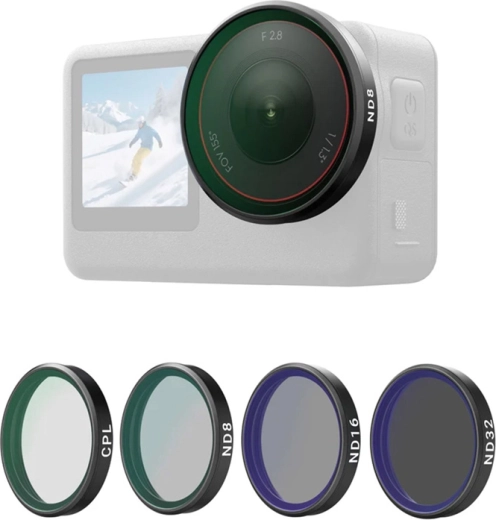 Kit de filtros CPL/ND8/ND16/ND32 Telesin para DJI Osmo Action 6 (4 unidades)