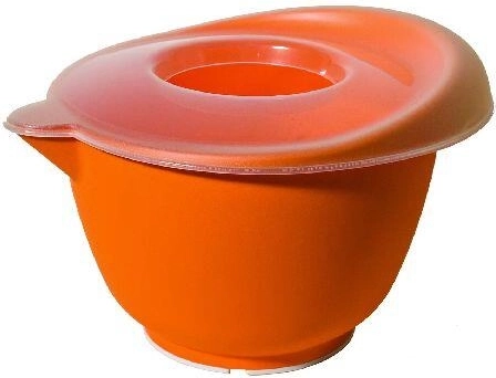 Bol para batir con tapa de 2,5 l de plástico con base de goma, mix de colores