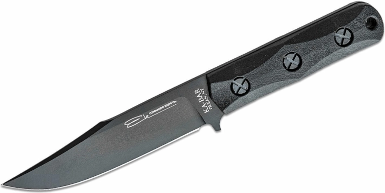 Cuchillo de combate KA-BAR EK50 Commando Short Clip Point, negro, Ultramid, funda Celcon