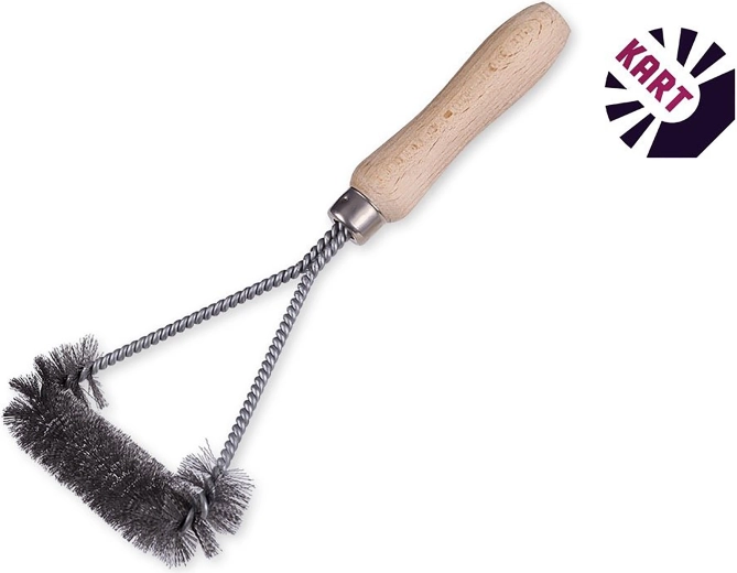 Cepillo de alambre para limpiar la parrilla con mango de madera