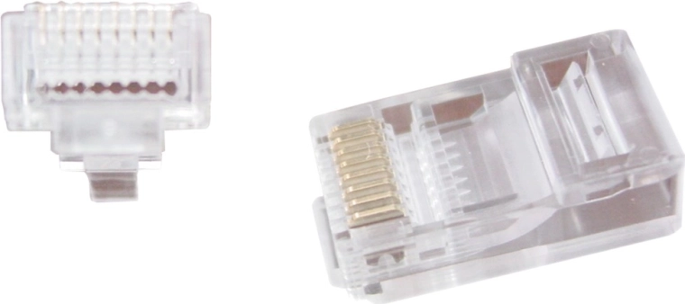 Conector de red RJ45 8P8C UTP de paso, 100 uds