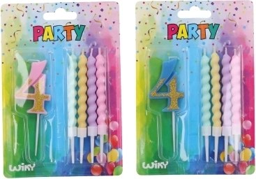 Vela para fiesta número 4 con 4 velas
