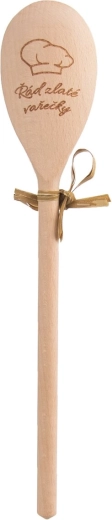 Cuchara de madera ovalada Serie cucharas doradas 30 cm