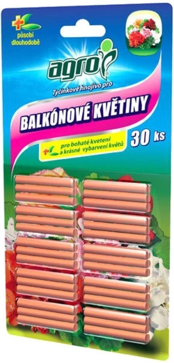 Fertilizante en barritas para flores de balcón AGRO, 30 uds.