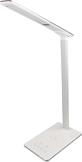 Lámpara de sobremesa LED RETLUX RTL 199 con carga inalámbrica Qi, blanca