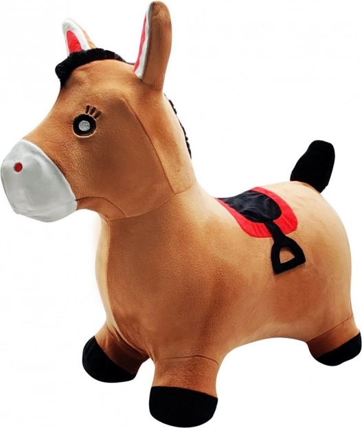 Caballito saltarín de peluche inflable con funda lavable y bomba