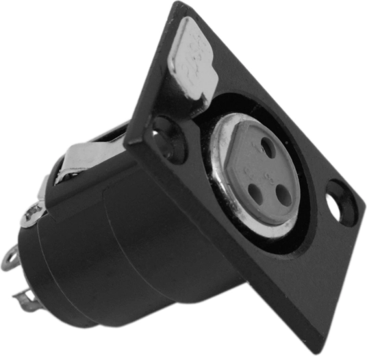 Toma XLR hembra empotrable de tres polos