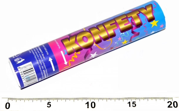 Cañón lanzador de confeti para fiesta 20 cm Wiky