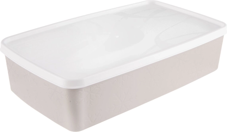 Caja de plástico para alimentos con tapa 2 l beige