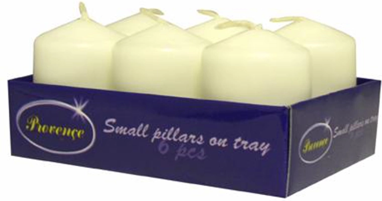 Juego de velas cilíndricas blancas 6 uds 3,8 × 5,5 cm