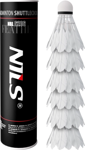 Volantes de bádminton de plumas NILS NBL6206, 6 uds