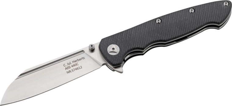 Navaja de bolsillo de una mano 9 cm Sheepfoot, G10, negra
