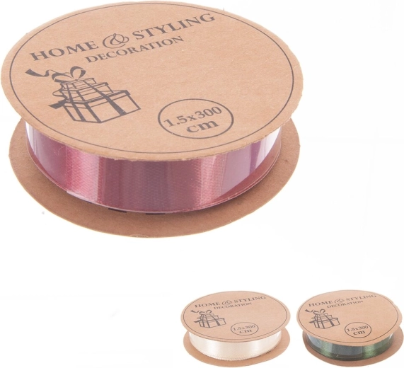 Cinta navideña de poliéster 15 mm / 3 m – 3 variantes (assorted)