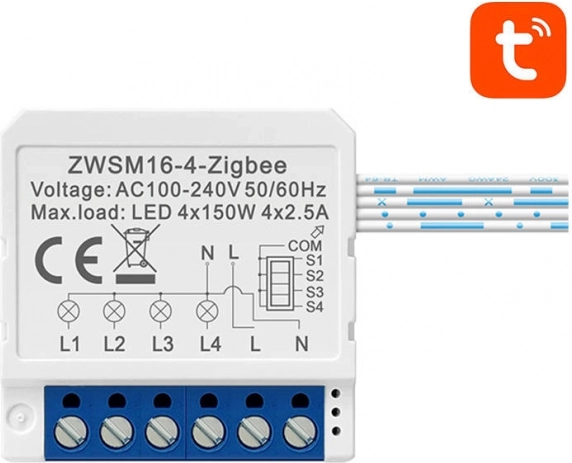 Módulo conmutador inteligente ZigBee Avatto TUYA – Cuatro canales