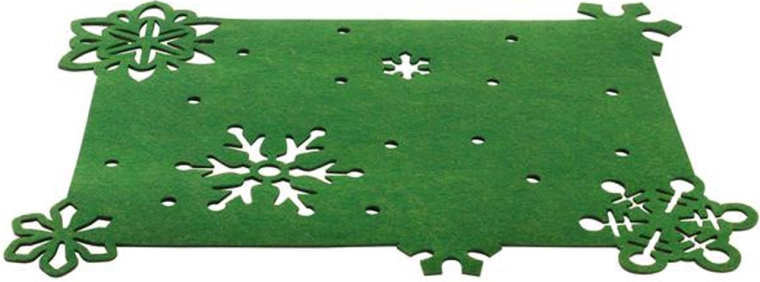 Mantel individual de fieltro Toro 45 × 35 cm navideño verde