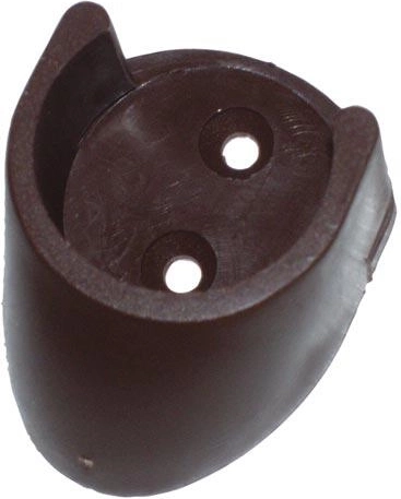 Soporte de pared para barra de cortina, marrón, 2 uds