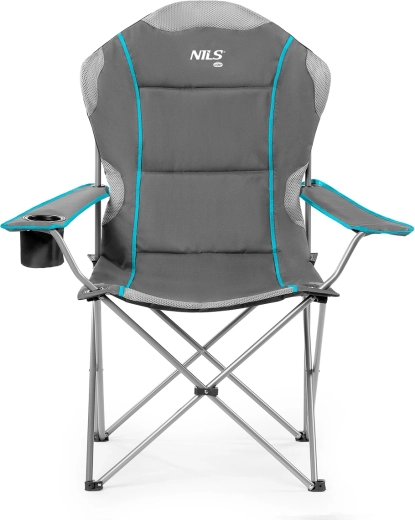 Silla de camping plegable NILS Camp NC3080 gris claro