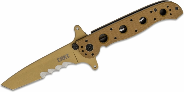Navaja táctica de bolsillo CRKT M16-13DSFG Special Forces Desert Tanto, 9 cm, G10 marrón