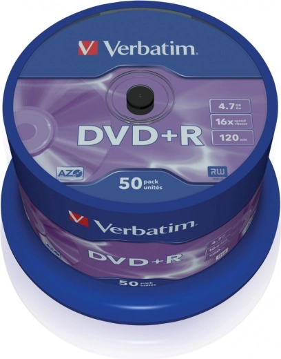 Verbatim DVD+R Matt Silver 4,7 GB 16×, 50 unidades