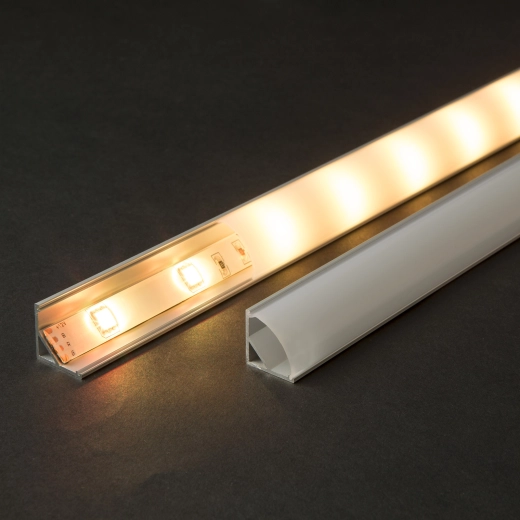 Perfil de aluminio en U para tiras LED de 1 m