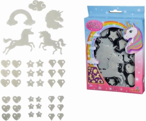 Decoración luminosa que brilla en la oscuridad unicornio – 41 piezas
