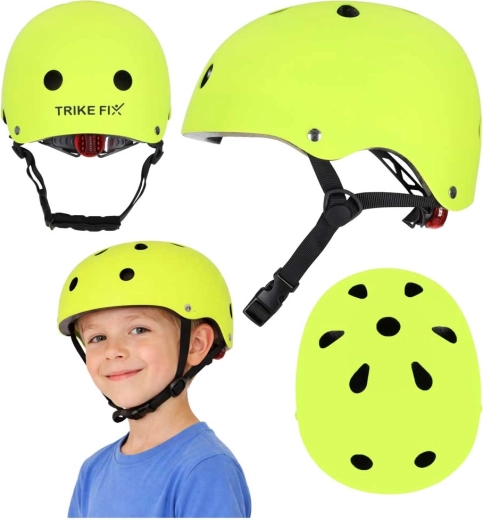 Casco infantil de ciclismo Trike Fix con LED, ajustable, talla S 48–54 cm, verde claro
