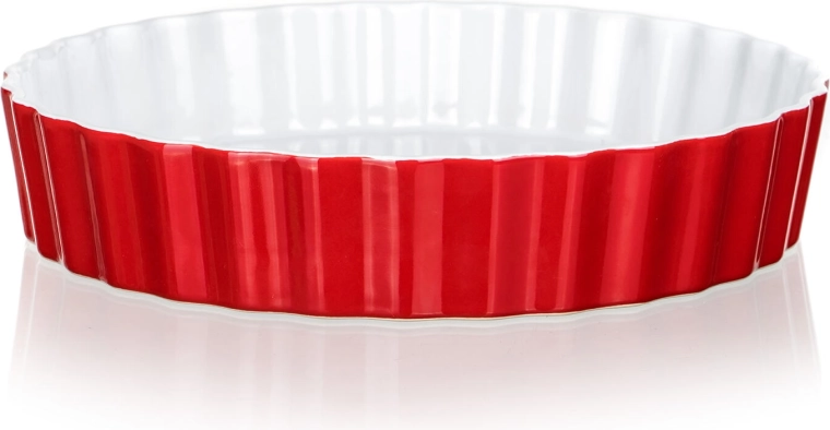 Fuente de horno cerámica CULINARIA, redonda 27,5 cm, roja/blanca