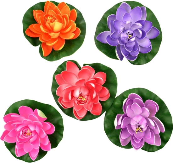 Decoración flotante Nenúfar de plástico UH 18 cm (mix de 5 colores)