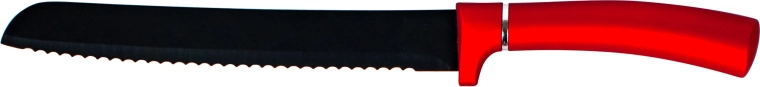 Cuchillo para pan Kitchisimo con mango rojo y plateado
