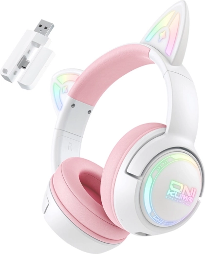Auriculares gaming ONIKUMA con orejas de gato GT838 – rosa