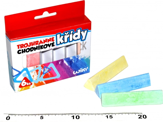 Tizas de acera triangulares de colores, 6 uds