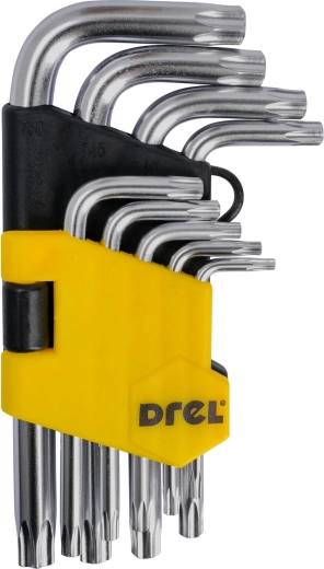 Juego de llaves Allen TORX T10–T50, 9 piezas, acero S2, DREL
